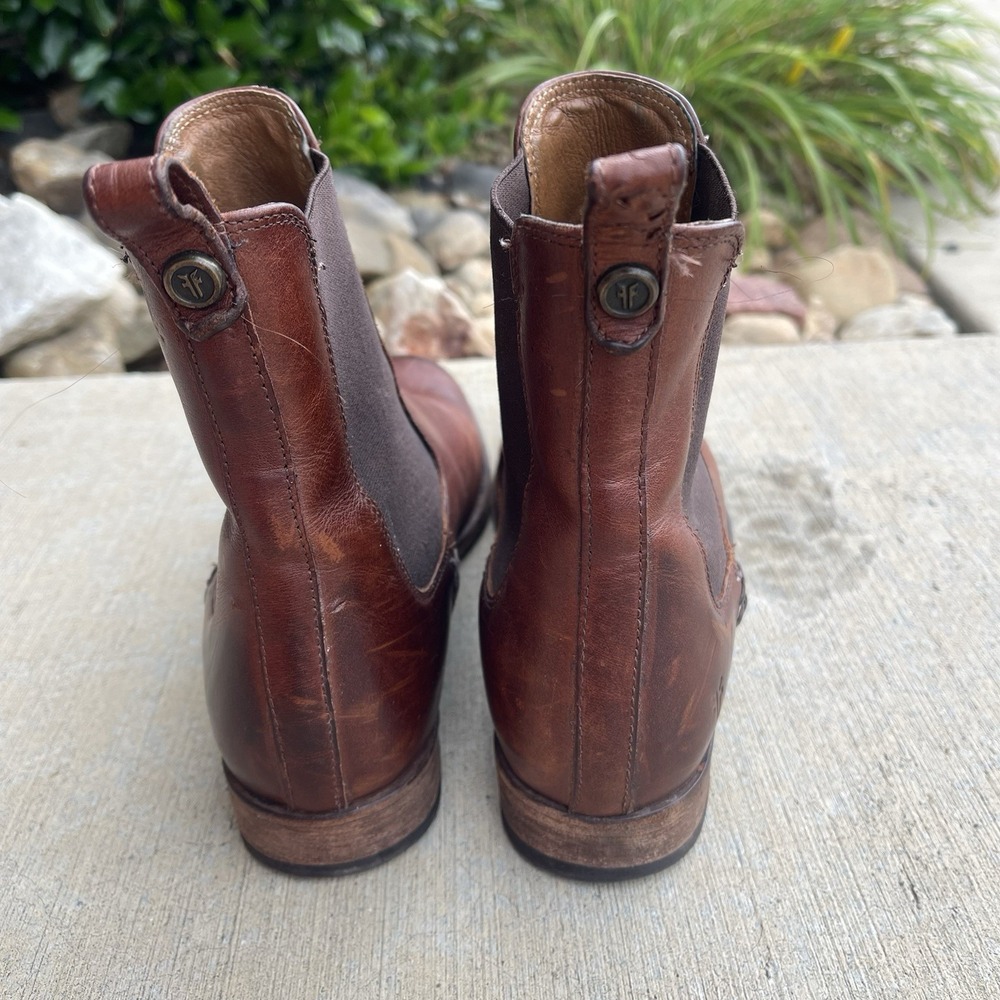 Frye Boots Womens Size 8B Cognac Brown Melissa Chelsea Pull On Leather 3475454 - Picture 6 of 11